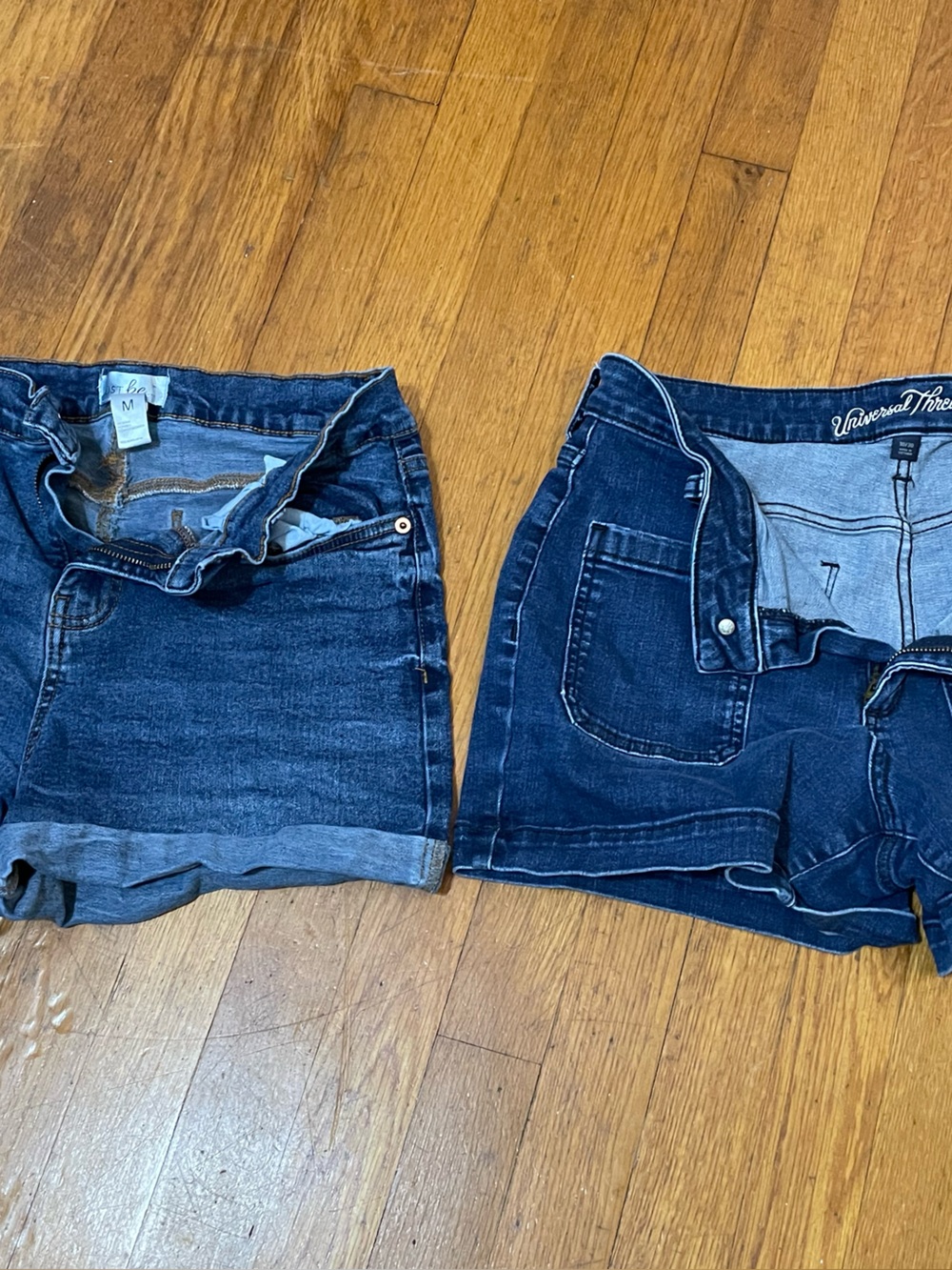 Universal Thread Navy Blue Rolled Hem Denim Shorts - Women's